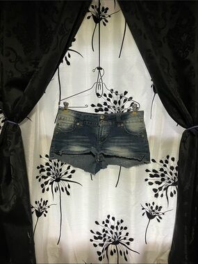 Angels Jeans Distressed Dark Blue Denim Cutoff Shorts